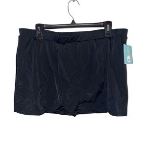 Black Women's Swim Skort with Built-In Shorts
